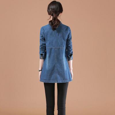 ÁO KHOÁC JEAN FORM DÀI TÚI THÊU ONG - NK314